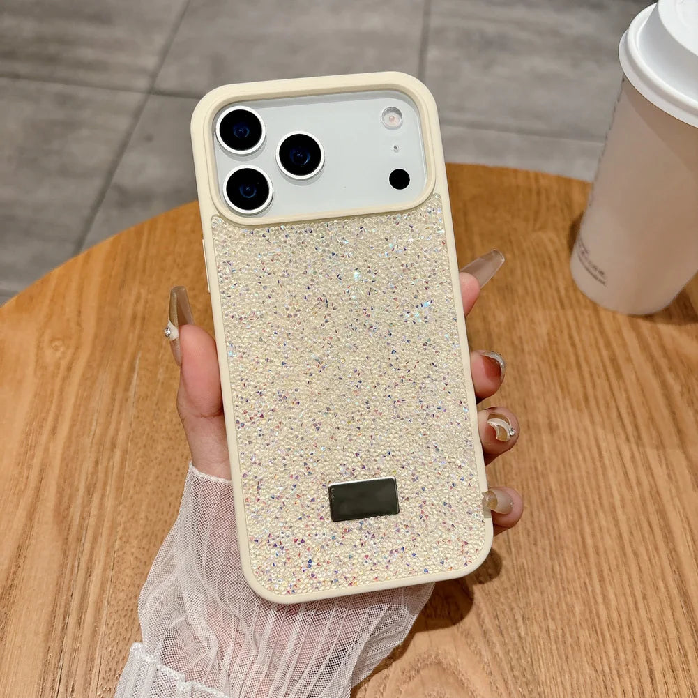 Cover iPhone 11-17 Glitter Luxury con Strass Multicolor – Protezione Fotocamera, Effetto Bling, Ultra Glam