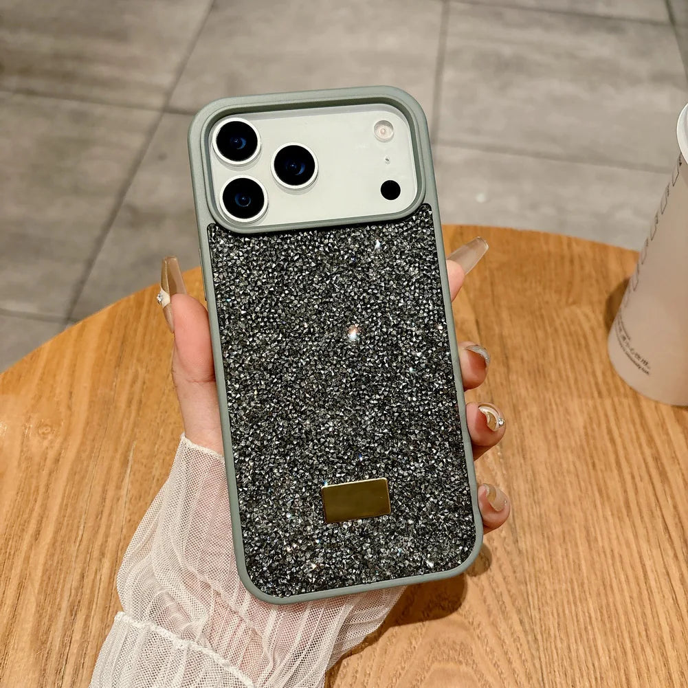 Cover iPhone 11-17 Glitter Luxury con Strass Multicolor – Protezione Fotocamera, Effetto Bling, Ultra Glam