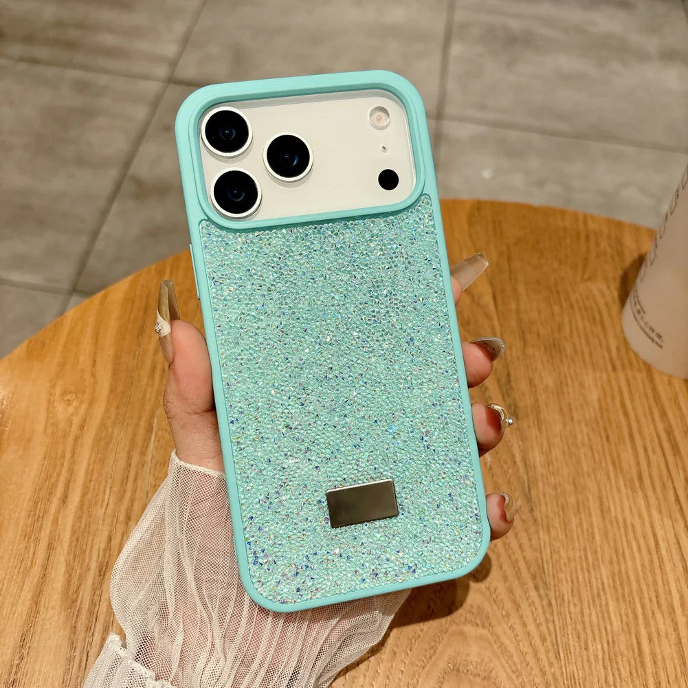 Cover iPhone 11-17 Glitter Luxury con Strass Multicolor – Protezione Fotocamera, Effetto Bling, Ultra Glam