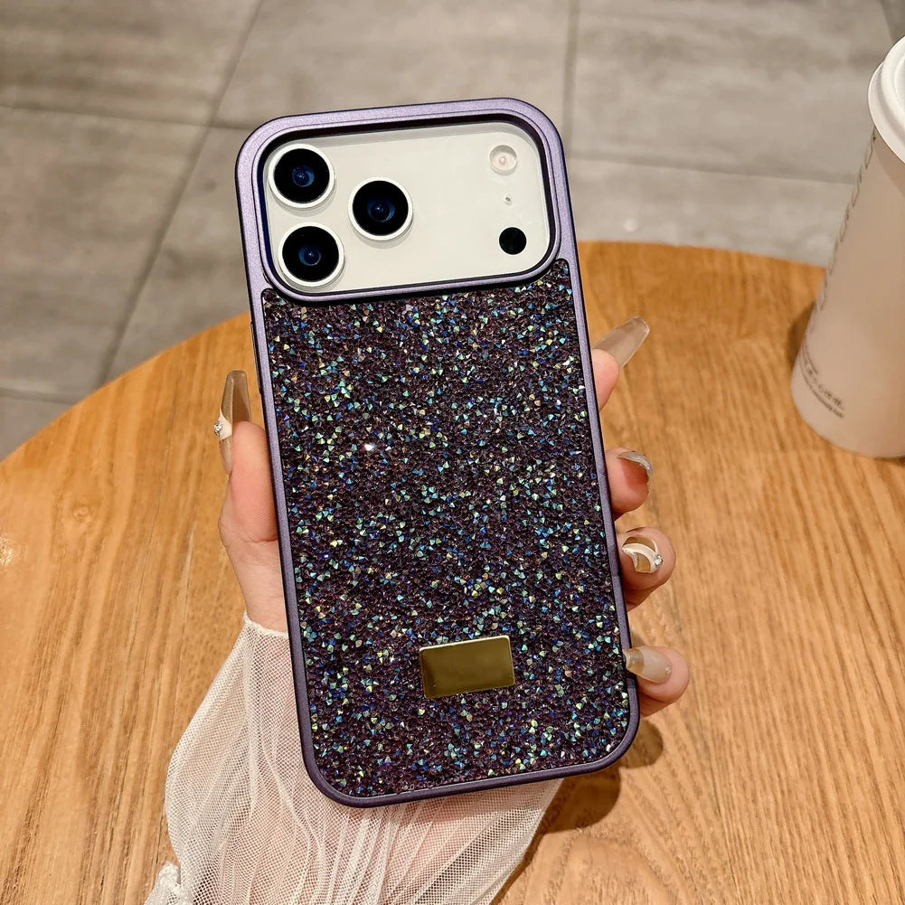 Cover iPhone 11-17 Glitter Luxury con Strass Multicolor – Protezione Fotocamera, Effetto Bling, Ultra Glam