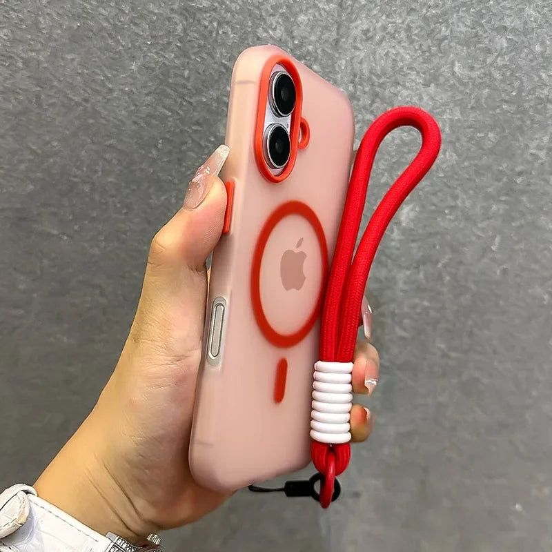 Cover Candy Color con Laccetto per iPhone MagSafe – Soft Touch