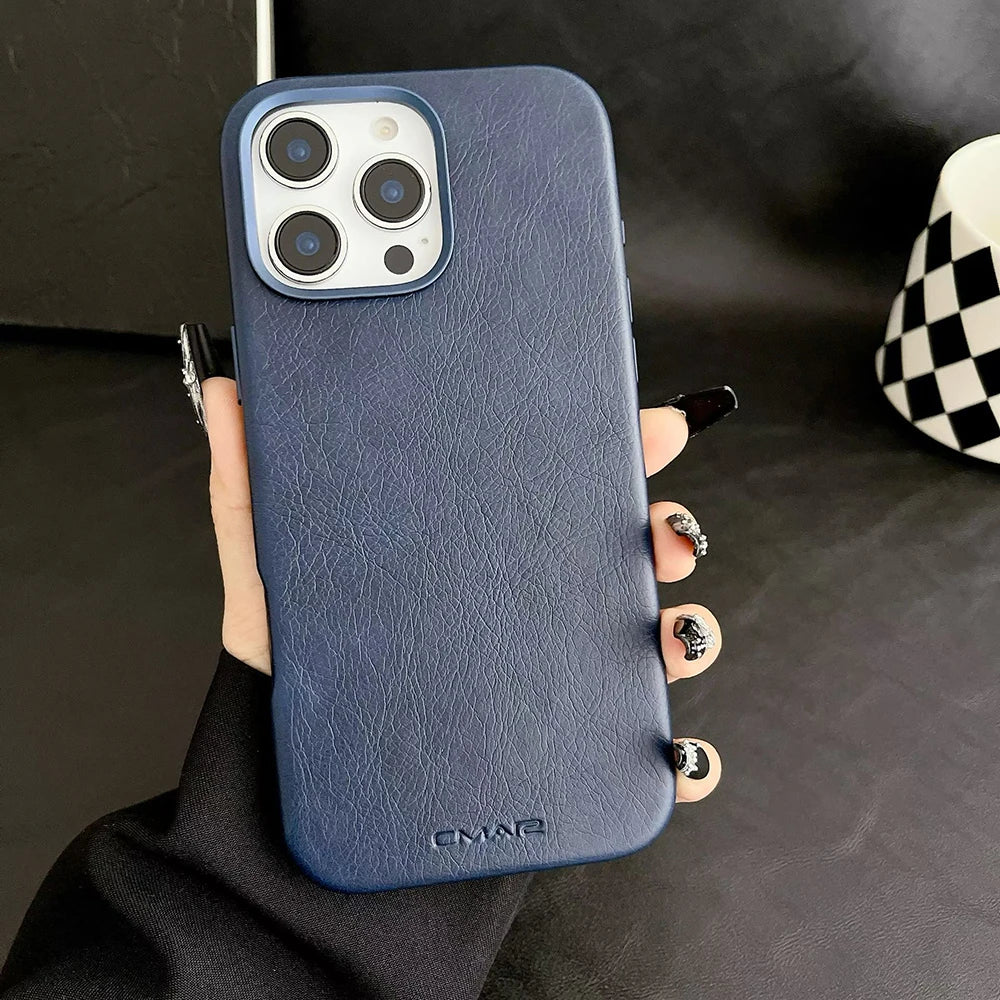 Cover in Pelle Magnetica MagSafe di Lusso per iPhone 13–17 Pro Max