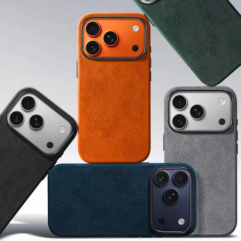 Cover in Alcantara Italiana MagSafe per iPhone 17 / 17 Pro / Pro Max – Premium con Tasto Smart