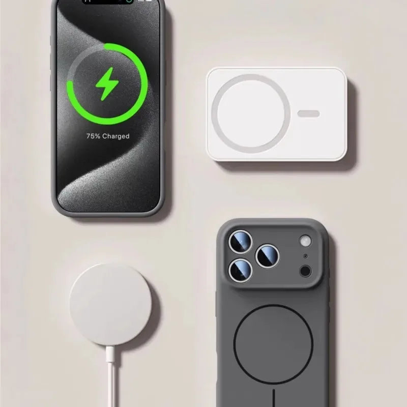 Cover in Silicone Liquido Magnetica per iPhone 12–17 / Pro / Pro Max – Sensazione Morbida