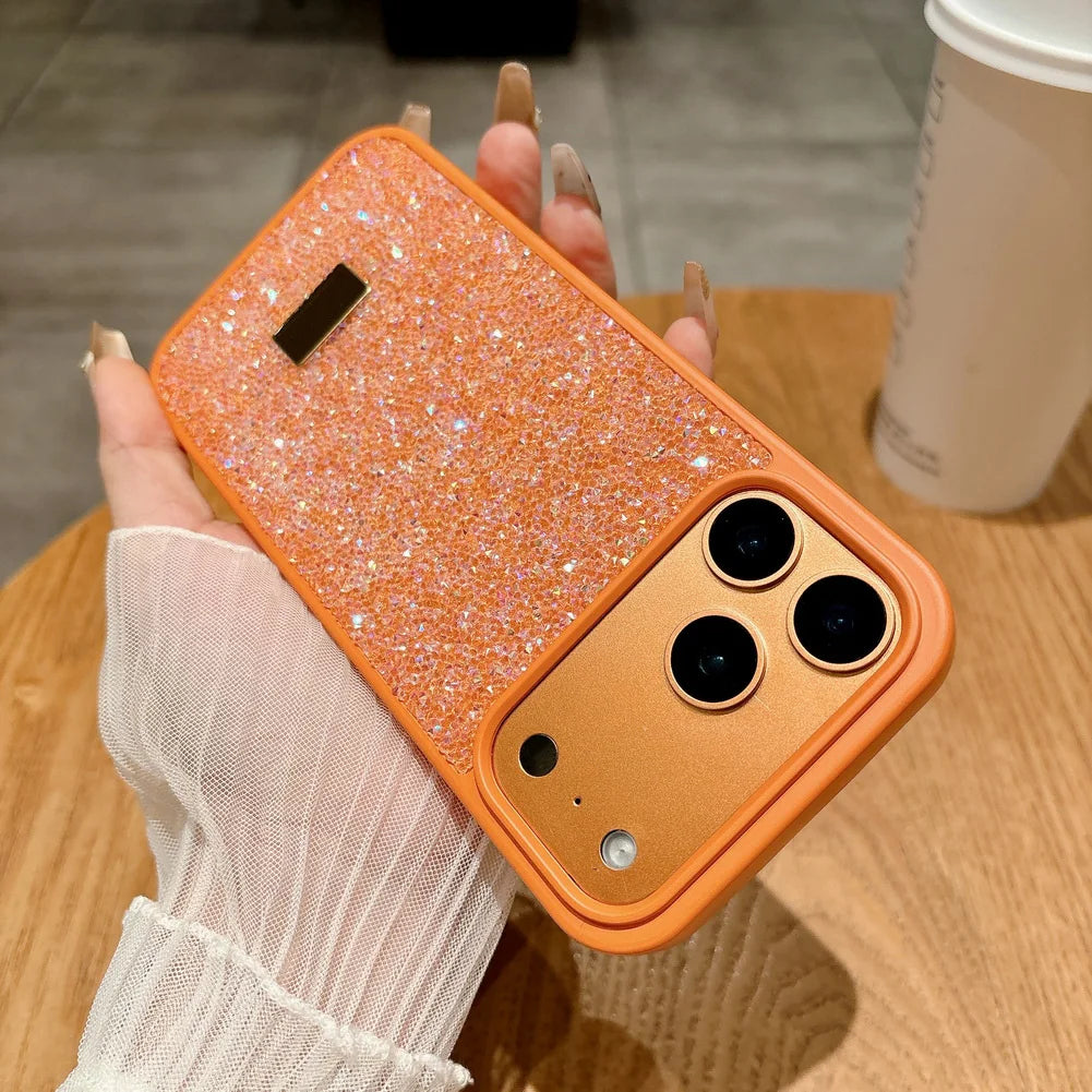 Cover iPhone 11-17 Glitter Luxury con Strass Multicolor – Protezione Fotocamera, Effetto Bling, Ultra Glam