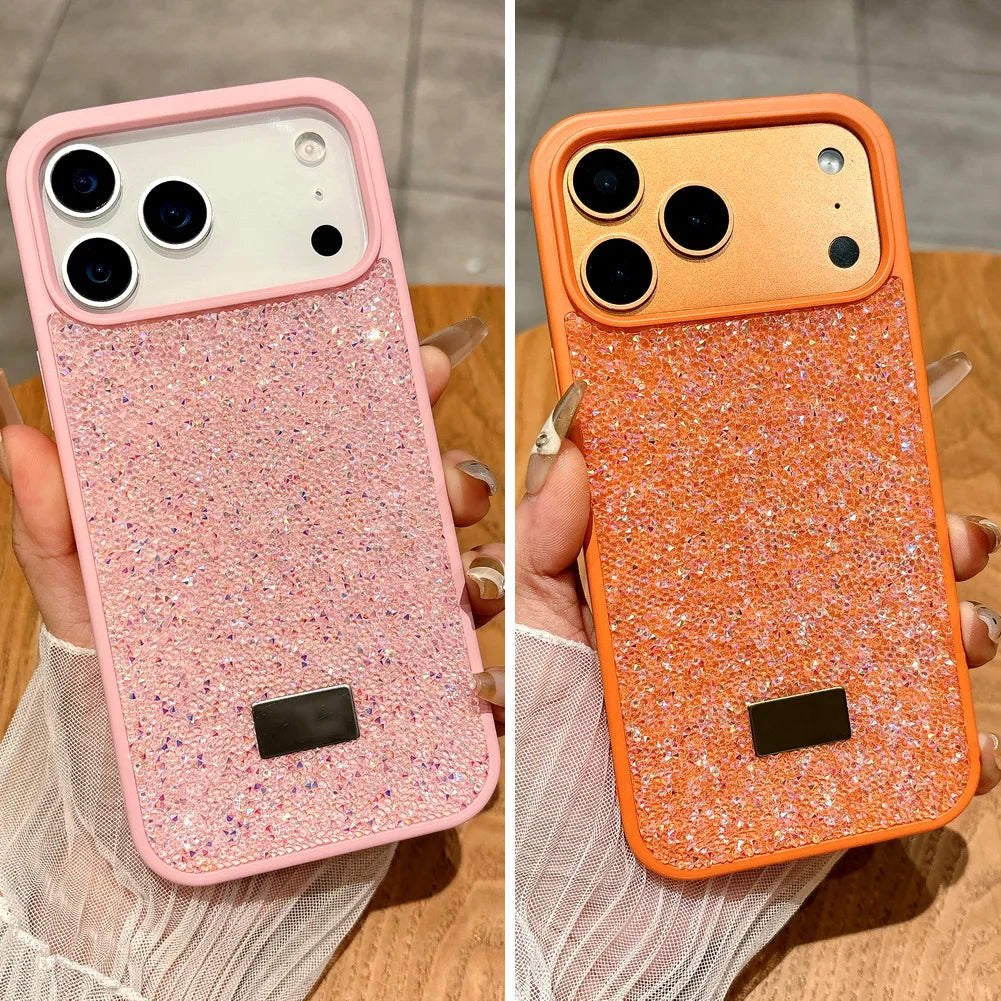 Cover iPhone 11-17 Glitter Luxury con Strass Multicolor – Protezione Fotocamera, Effetto Bling, Ultra Glam