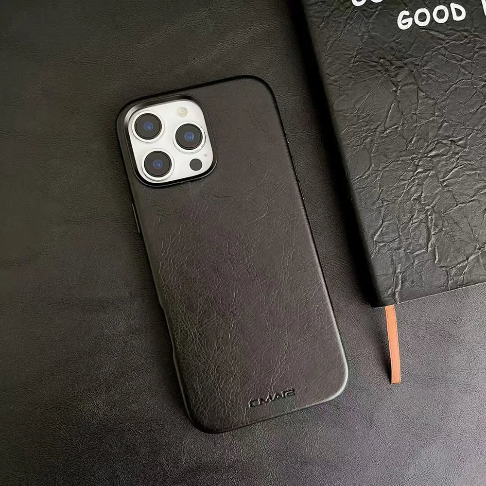 Cover in Pelle Magnetica MagSafe di Lusso per iPhone 13–17 Pro Max