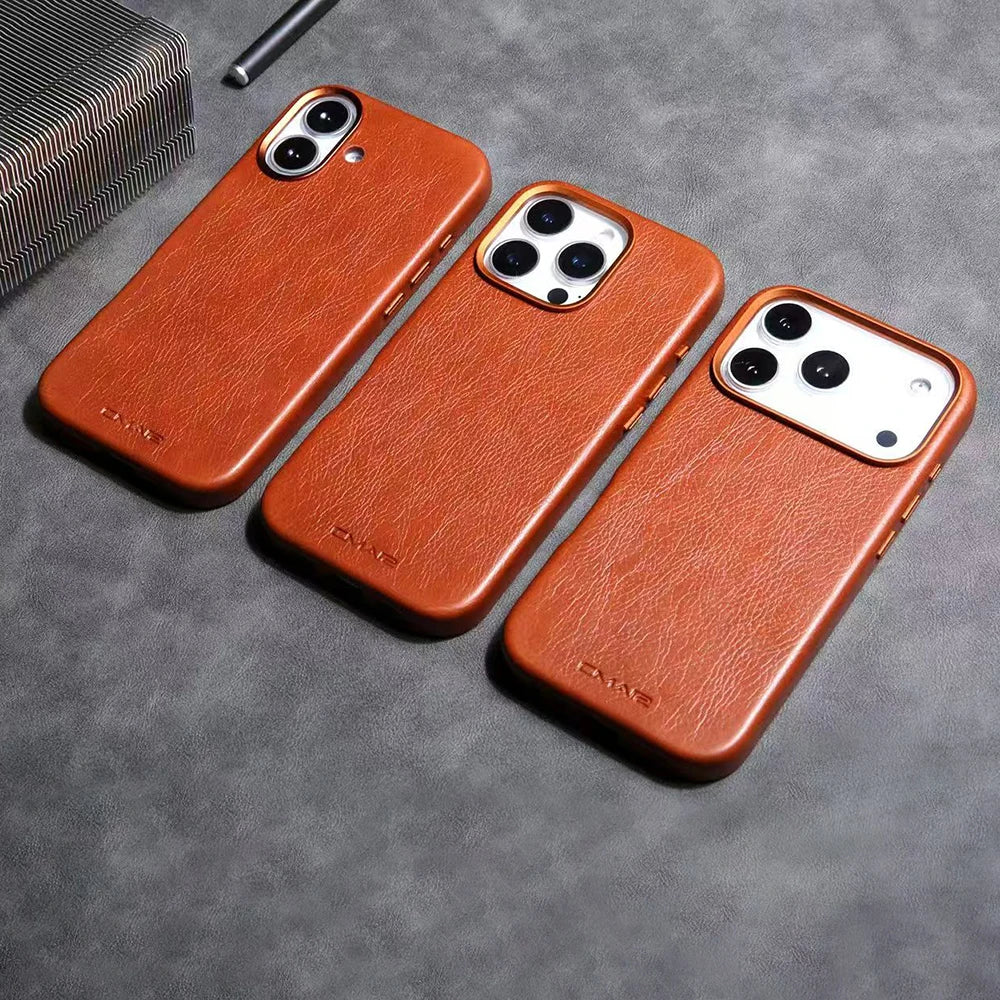 Cover in Pelle Magnetica MagSafe di Lusso per iPhone 13–17 Pro Max