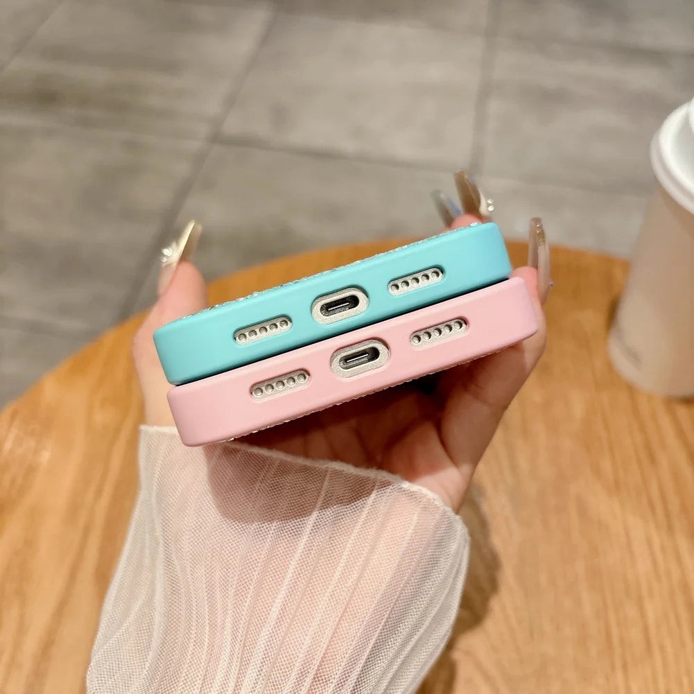 Cover iPhone 11-17 Glitter Luxury con Strass Multicolor – Protezione Fotocamera, Effetto Bling, Ultra Glam