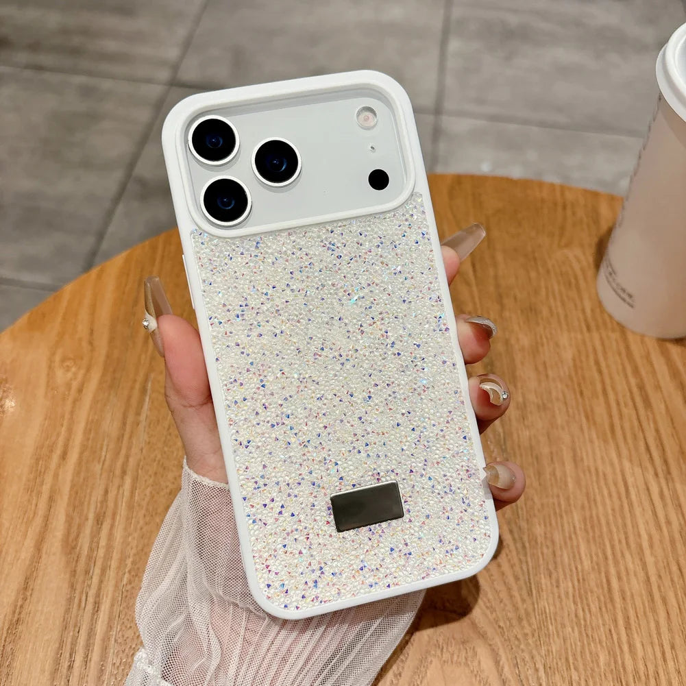 Cover iPhone 11-17 Glitter Luxury con Strass Multicolor – Protezione Fotocamera, Effetto Bling, Ultra Glam