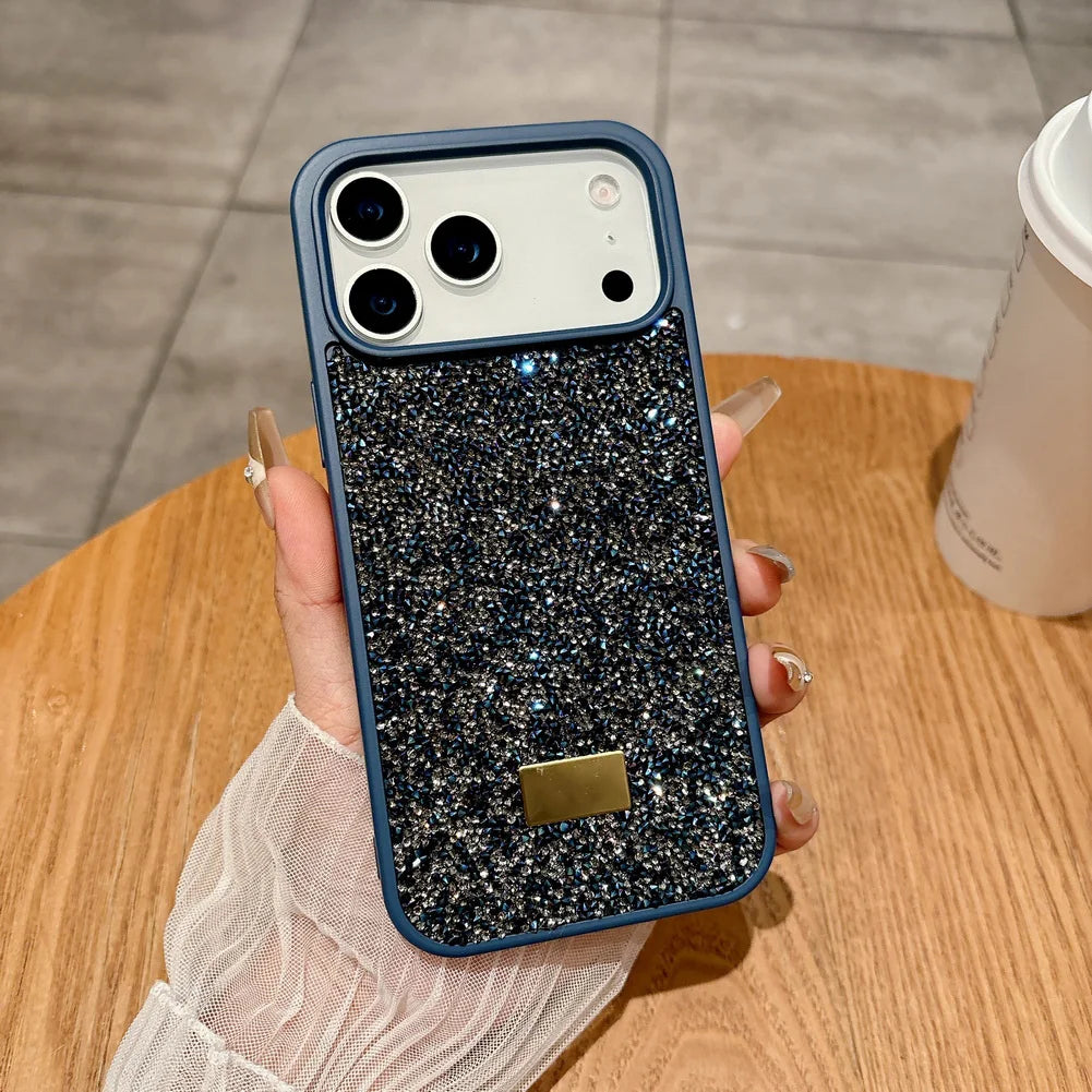 Cover iPhone 11-17 Glitter Luxury con Strass Multicolor – Protezione Fotocamera, Effetto Bling, Ultra Glam
